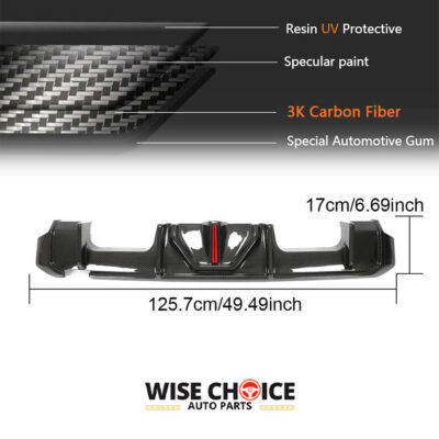 Premium 2021-2022 G82 G83 M4 BMW 4 Series Carbon Fiber Rear Diffuser by Wisechoice Autoparts