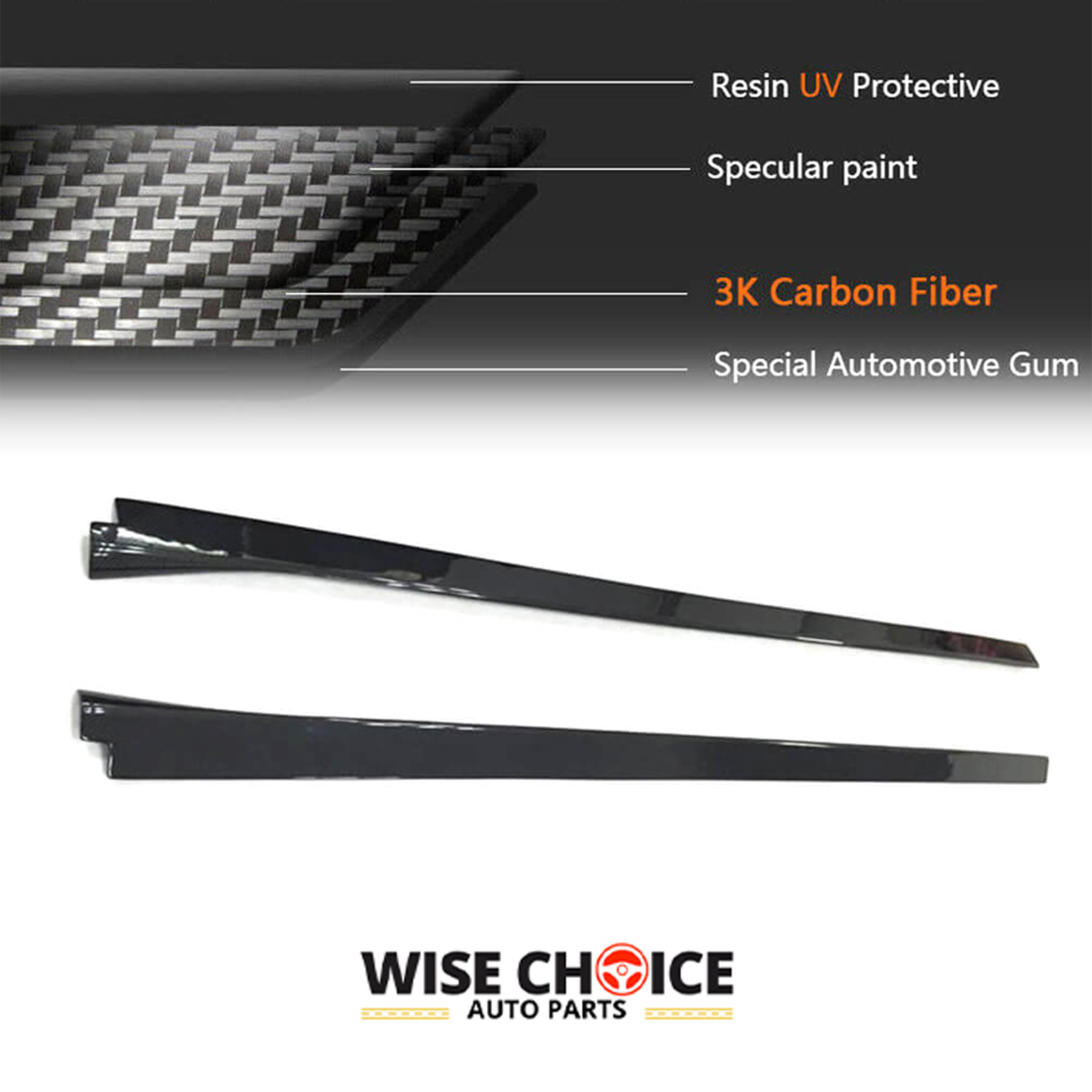 Cadillac ATS Carbon Fiber Side Skirts (2014-2018 Models) - Wise Choice ...