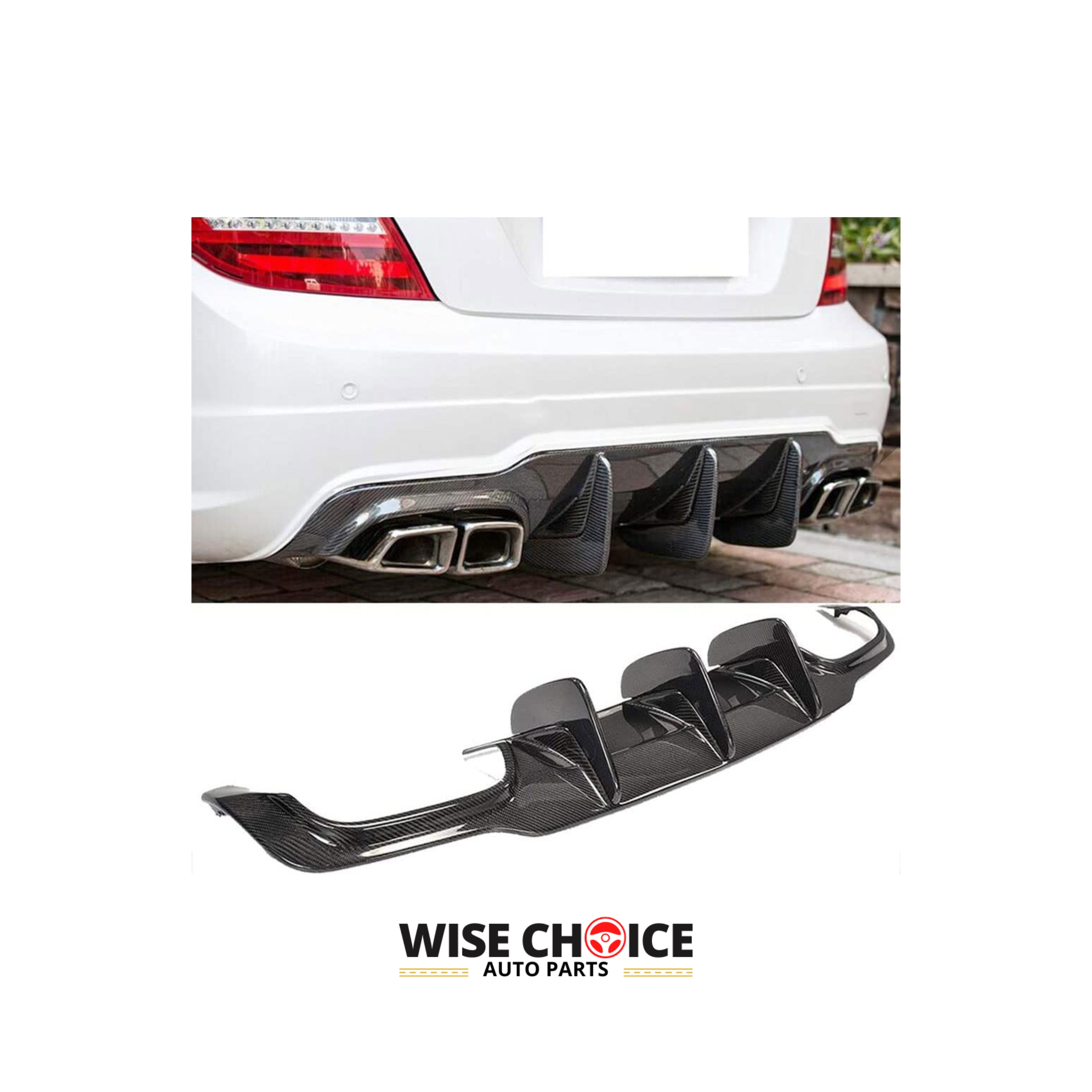 Mercedes C300 Sport/C63 AMG with a fitted W204 Carbon Fiber Rear Diffuser